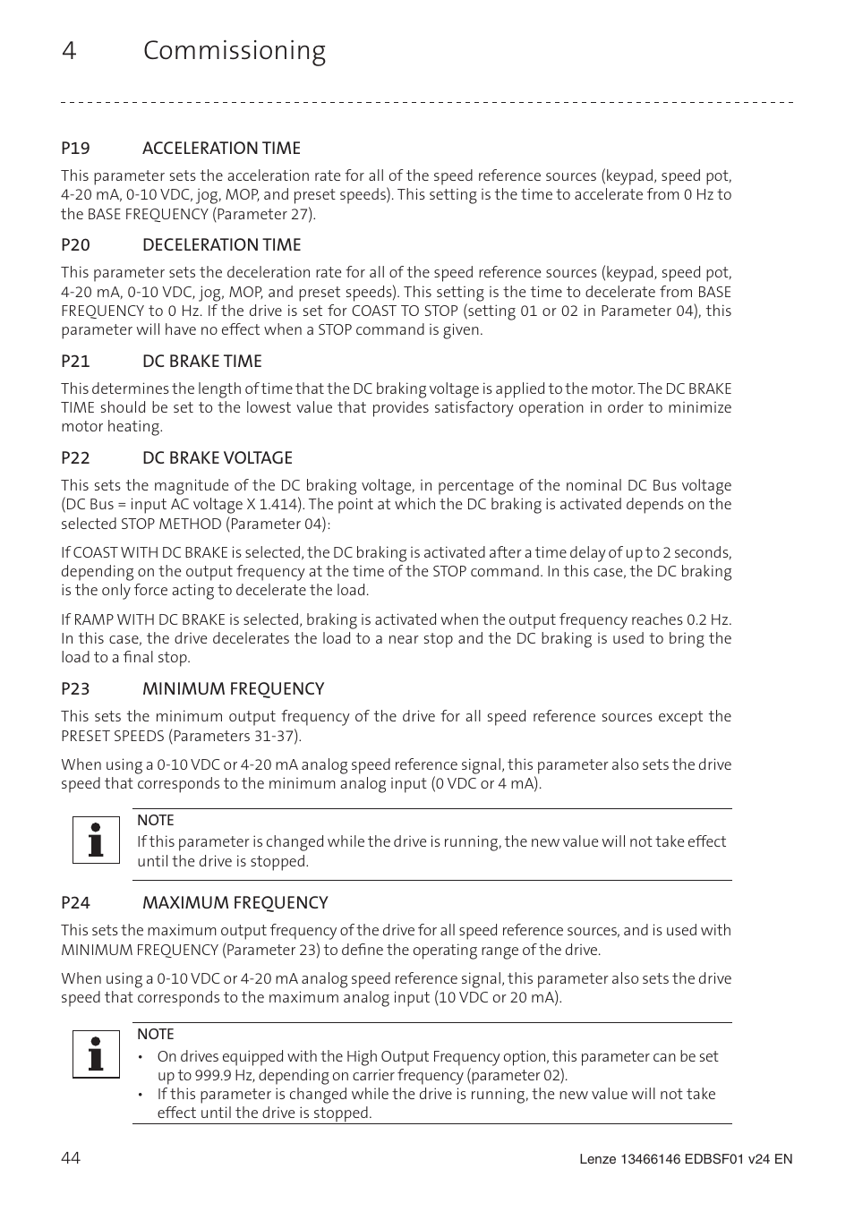 4 commissioning | Lenze SCF frequency inverter User Manual | Page 44 / 68