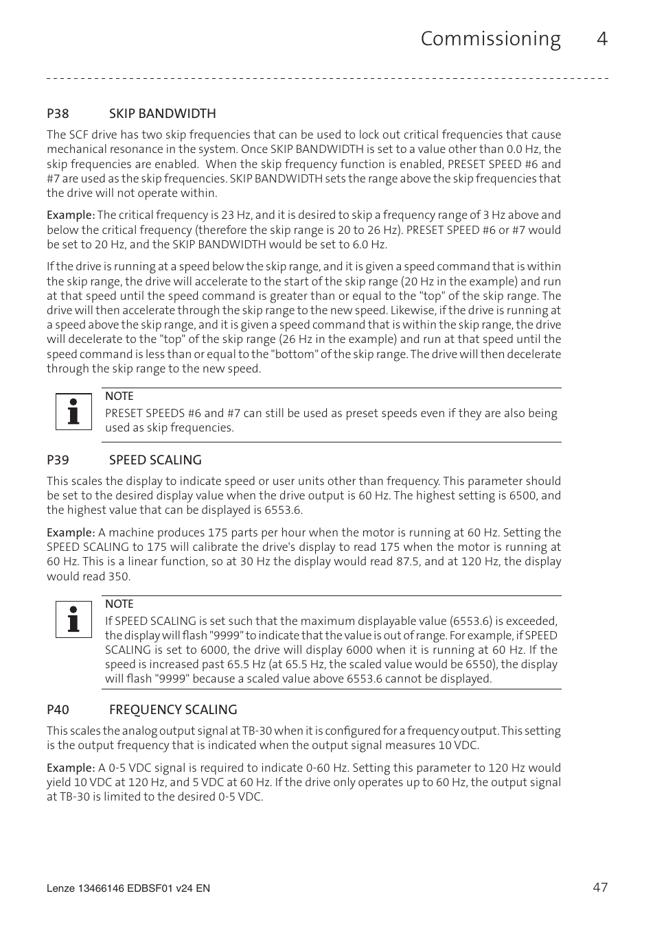 Commissioning 4 | Lenze SCF frequency inverter User Manual | Page 47 / 68