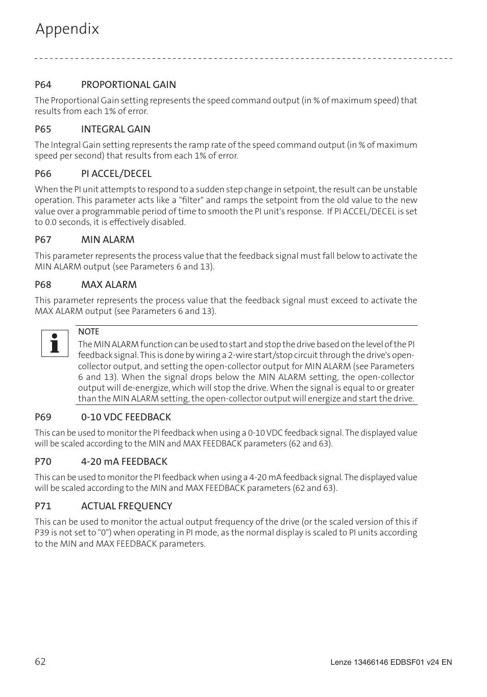 Appendix | Lenze SCF frequency inverter User Manual | Page 62 / 68