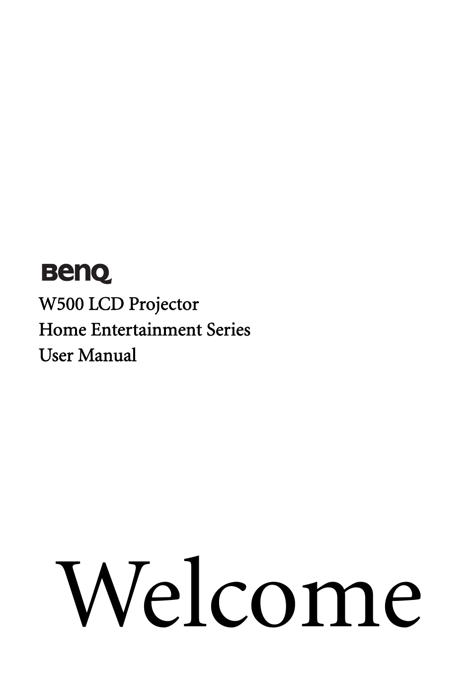 BenQ W500 User Manual | 54 pages