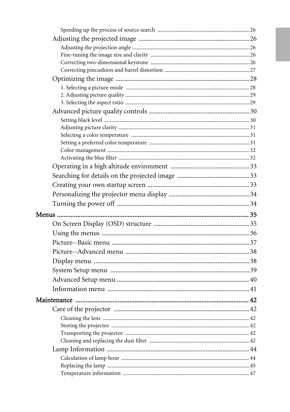 BenQ W500 User Manual | Page 3 / 54