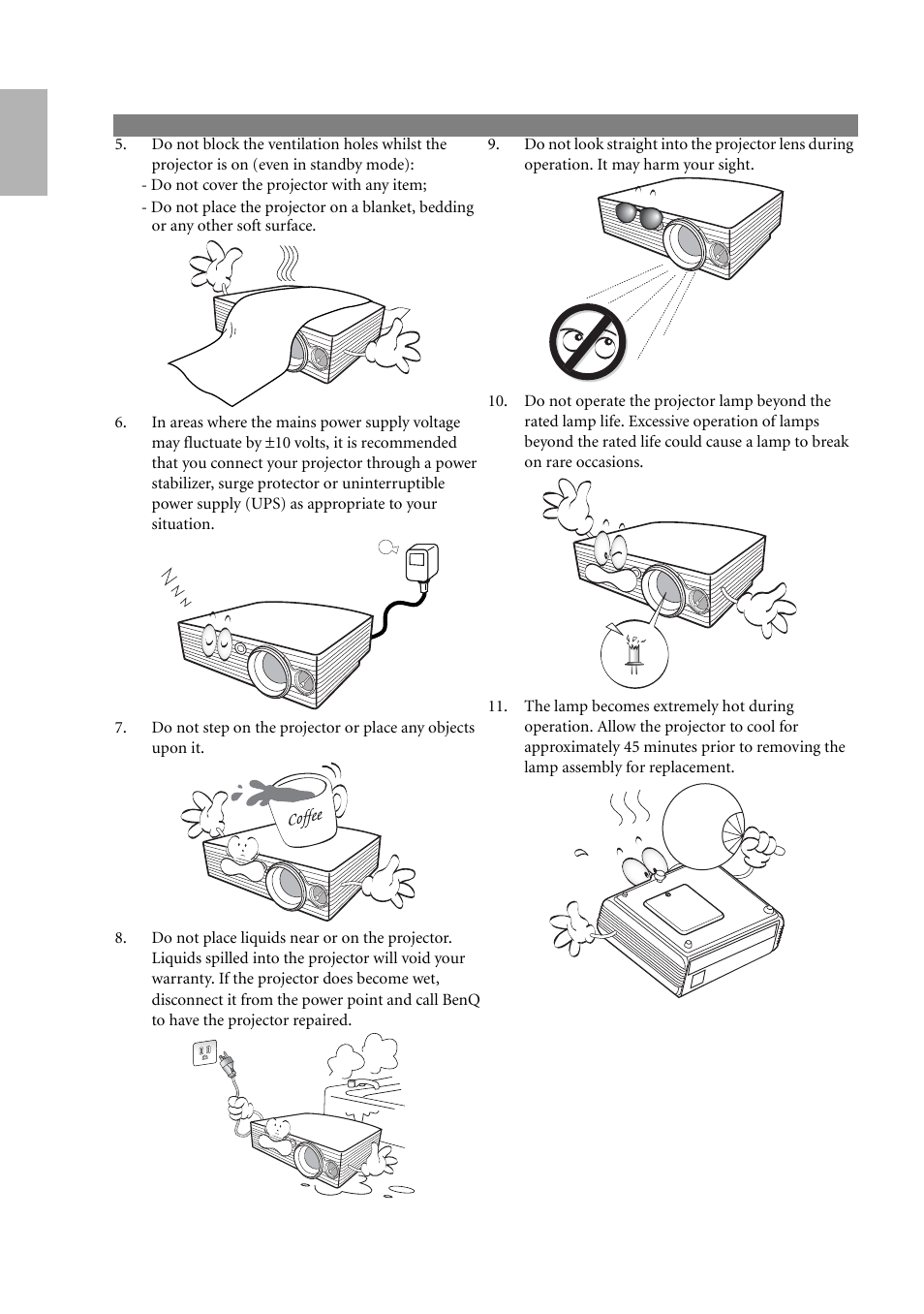 English | BenQ W500 User Manual | Page 6 / 54