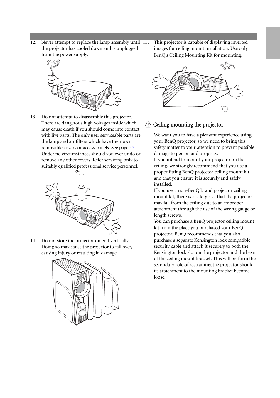 English | BenQ W500 User Manual | Page 7 / 54