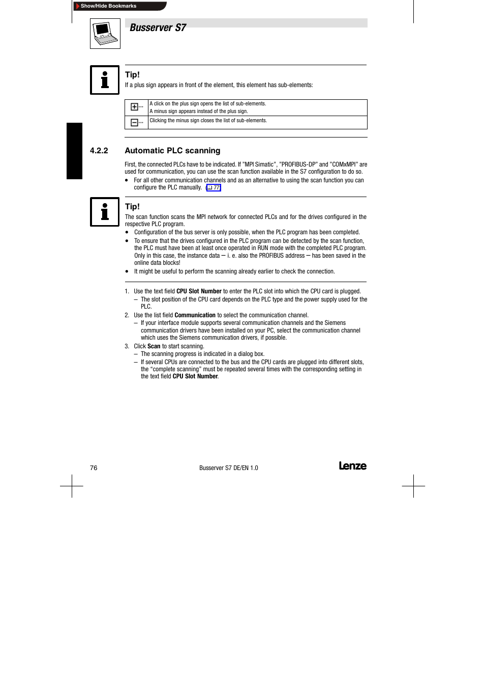 2 automatic plc scanning, Automatic plc scanning, Busserver s7 | Lenze Drive Server Bus server S7 getting started User Manual | Page 15 / 63