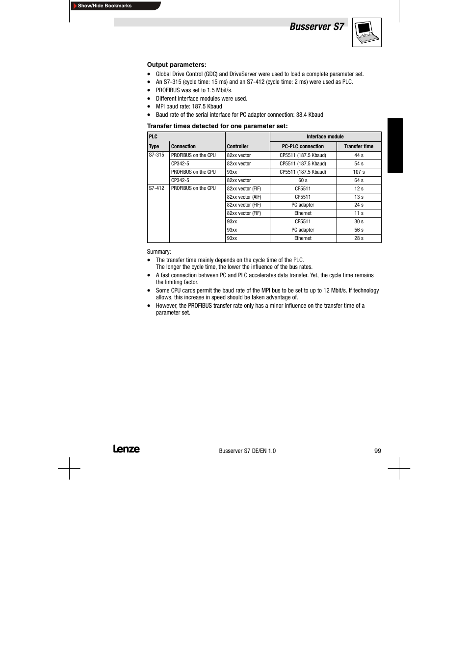 Busserver s7 | Lenze Drive Server Bus server S7 getting started User Manual | Page 38 / 63