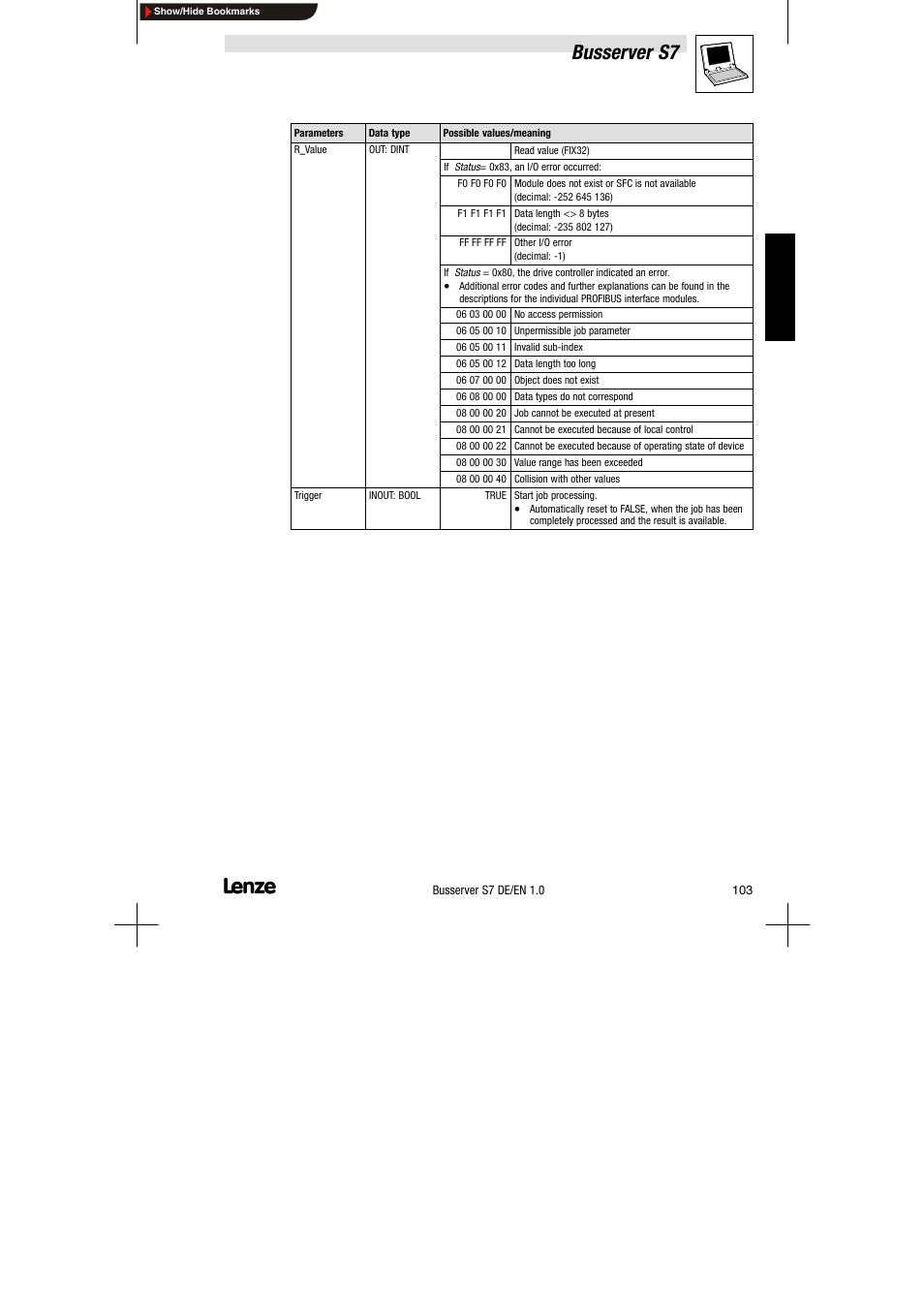 Busserver s7 | Lenze Drive Server Bus server S7 getting started User Manual | Page 42 / 63