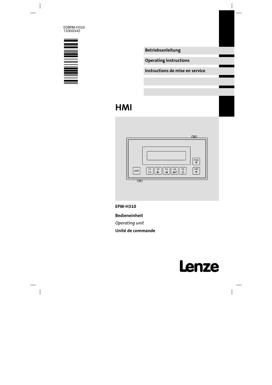 Lenze EPM−H310 User Manual | 102 pages