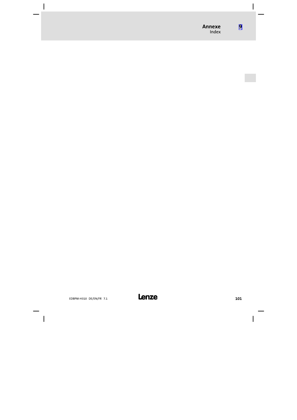 Lenze EPM−H310 User Manual | Page 101 / 102