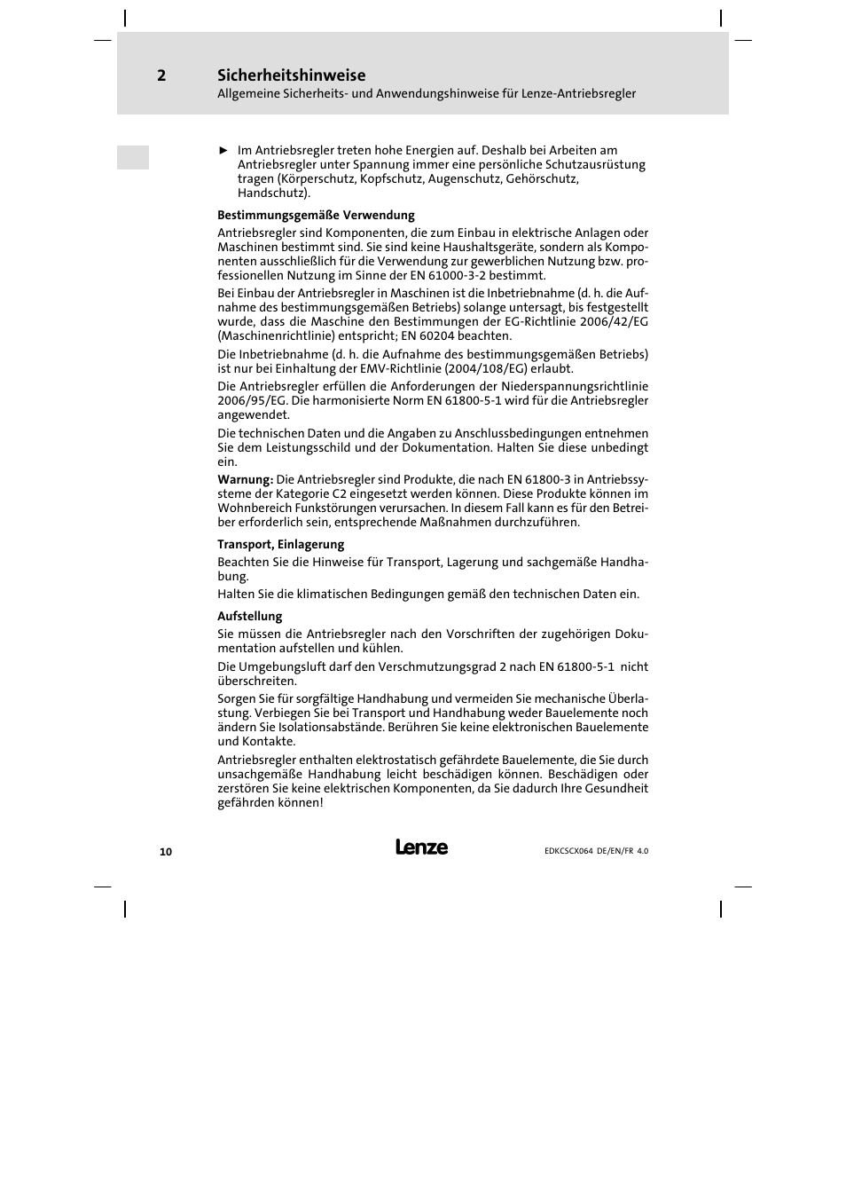 Lenze ECSCx Axis cold plate User Manual | Page 10 / 208