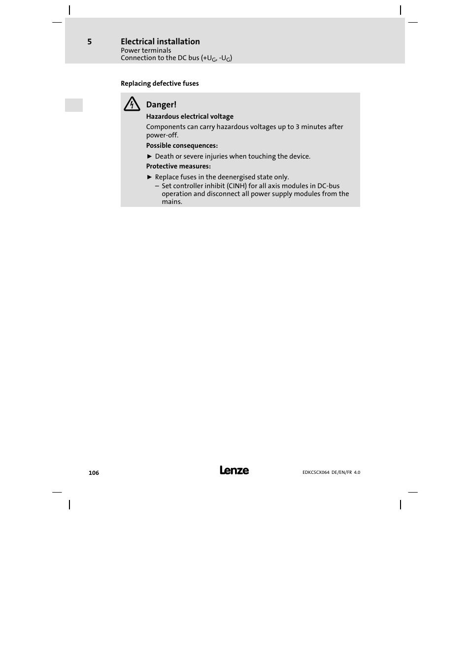 Lenze ECSCx Axis cold plate User Manual | Page 106 / 208
