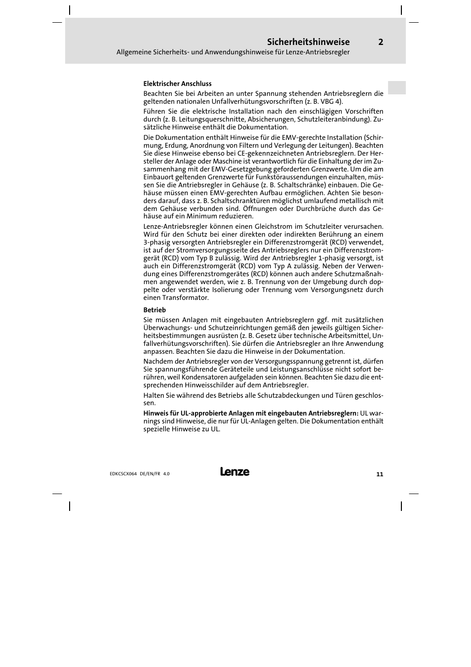 Lenze ECSCx Axis cold plate User Manual | Page 11 / 208