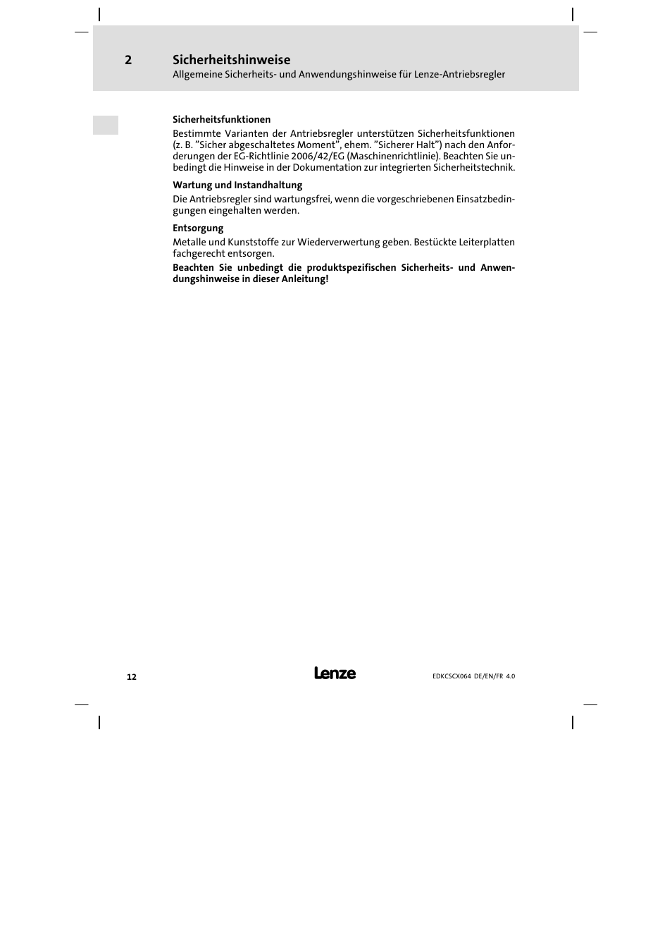 Lenze ECSCx Axis cold plate User Manual | Page 12 / 208