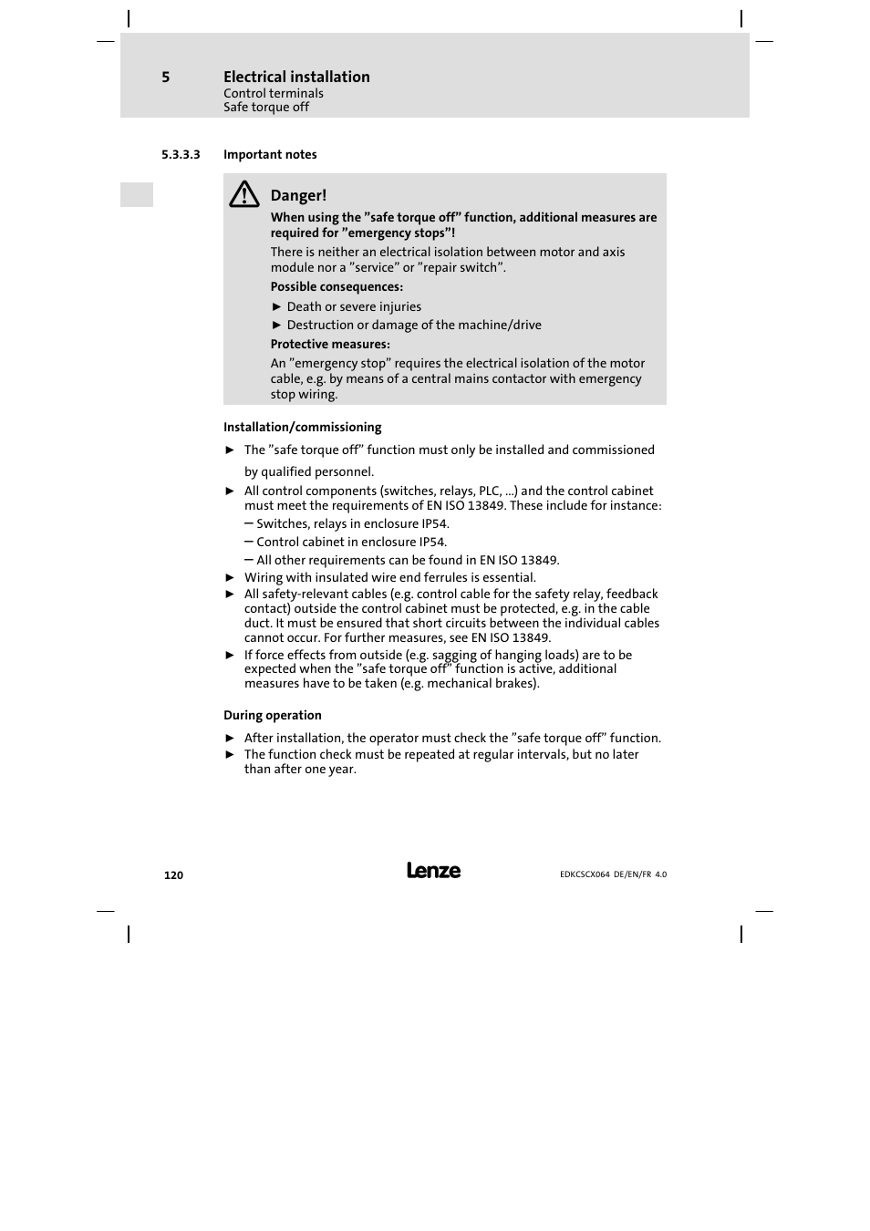 Lenze ECSCx Axis cold plate User Manual | Page 120 / 208