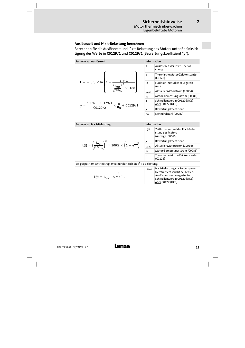 Ȧȧ ȡ ȣ, Ȧȧ ȣ ȥ, Sicherheitshinweise | Lenze ECSCx Axis cold plate User Manual | Page 19 / 208