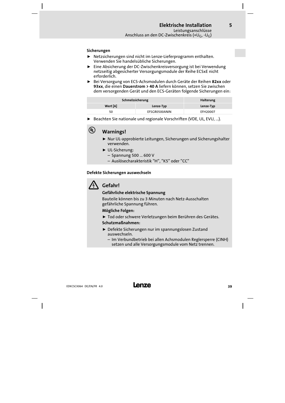 Lenze ECSCx Axis cold plate User Manual | Page 39 / 208