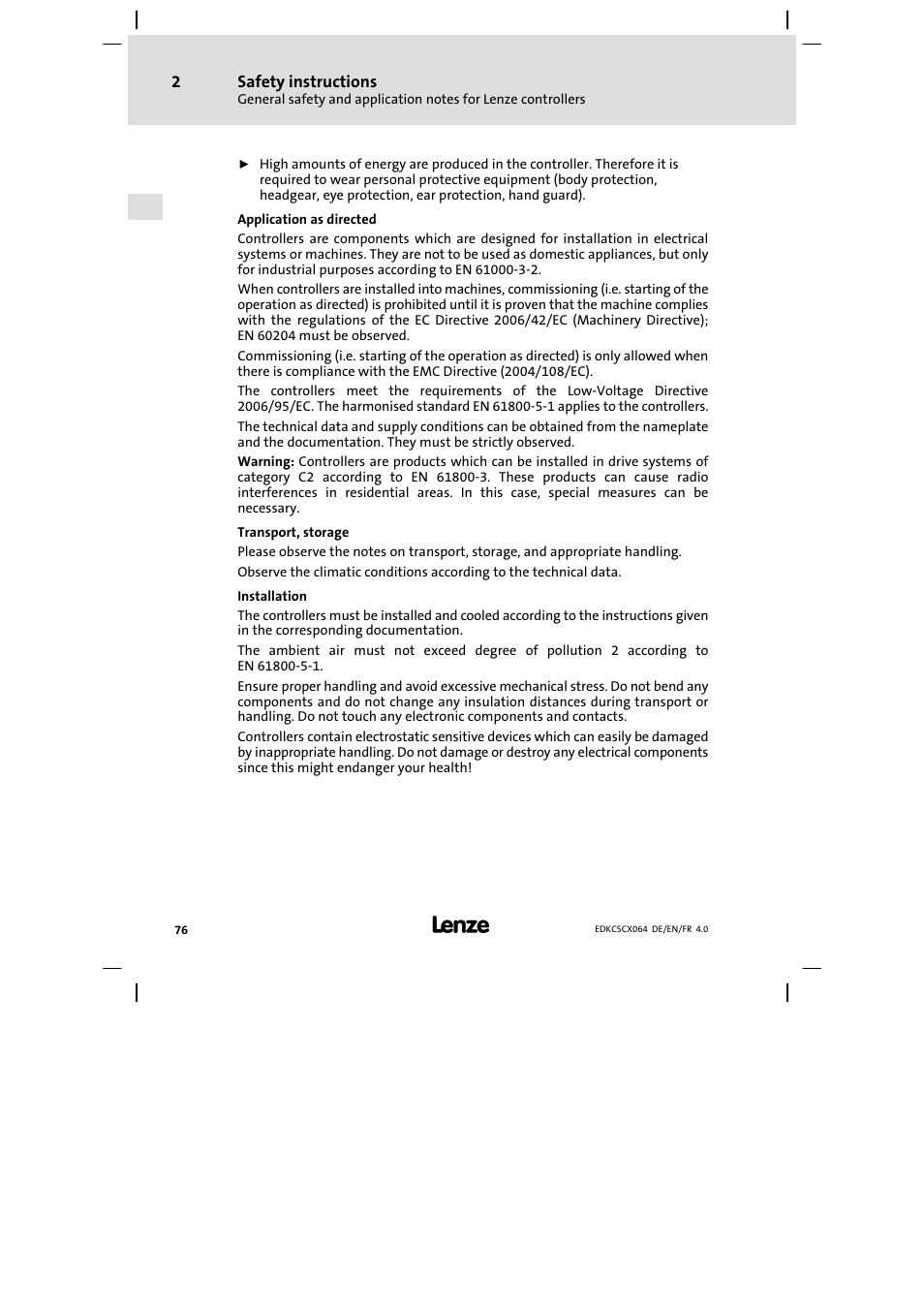 Lenze ECSCx Axis cold plate User Manual | Page 76 / 208