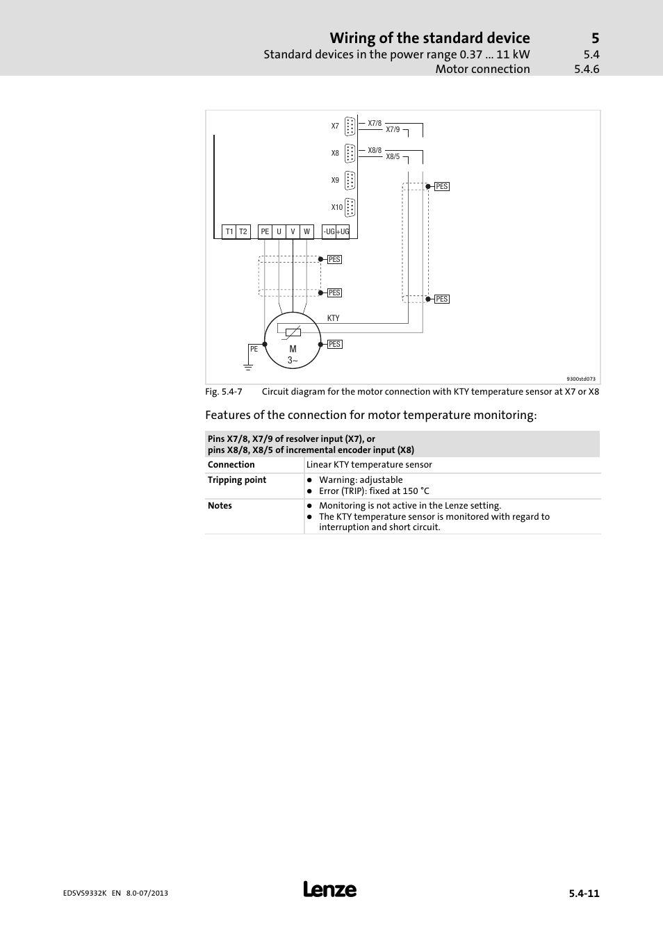 Wiring of the standard device | Lenze EVS9332xK User Manual | Page 107 / 467