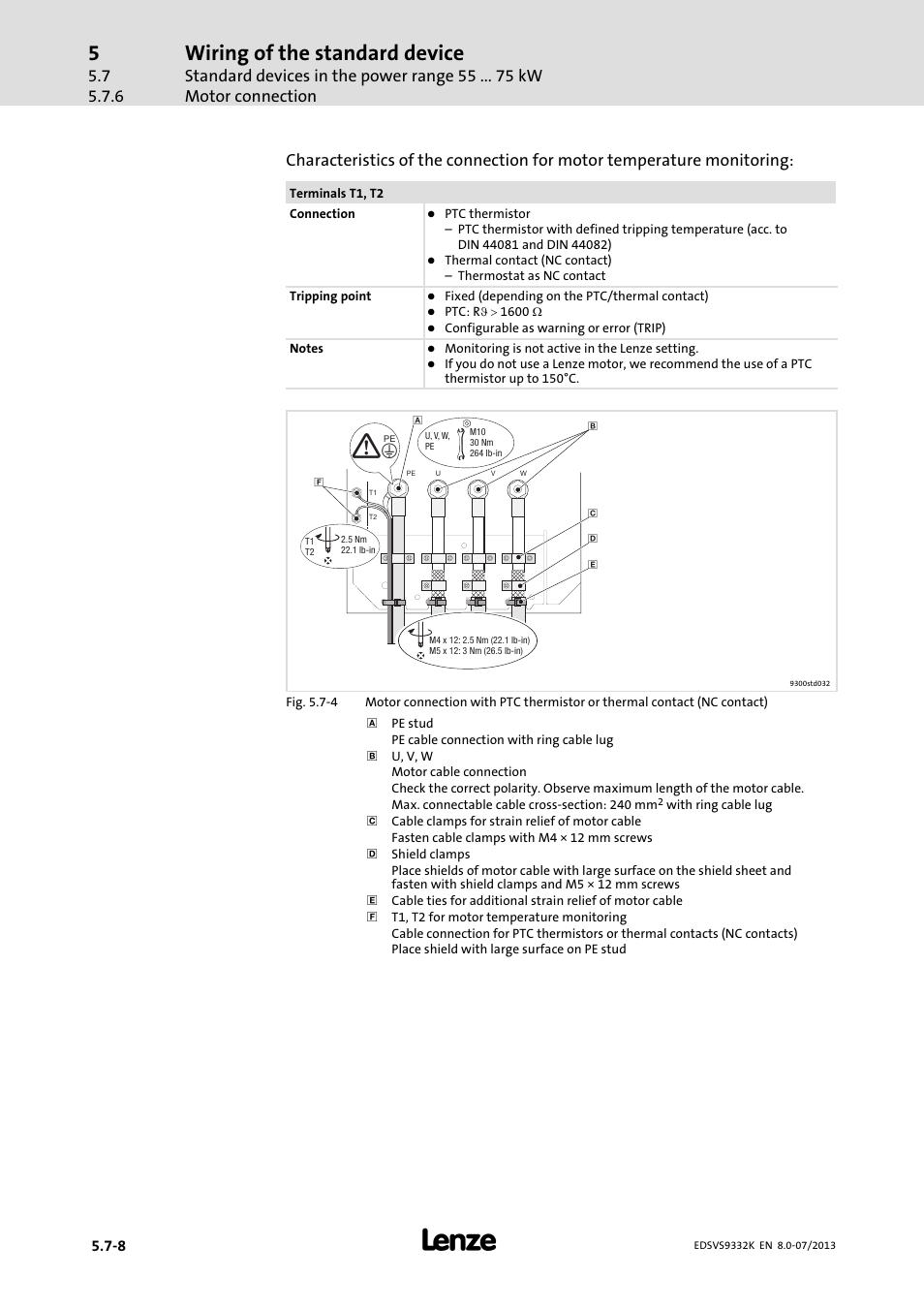 Wiring of the standard device | Lenze EVS9332xK User Manual | Page 138 / 467