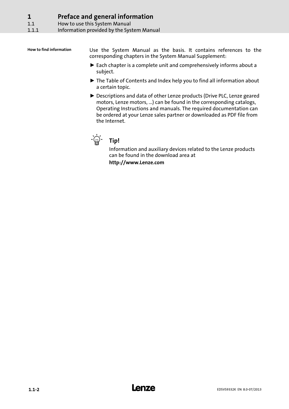 Lenze EVS9332xK User Manual | Page 14 / 467