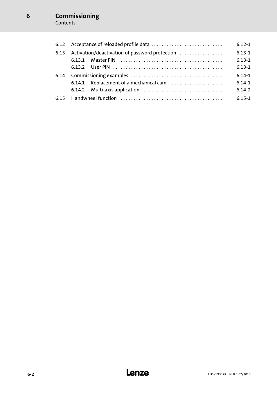 Commissioning | Lenze EVS9332xK User Manual | Page 164 / 467