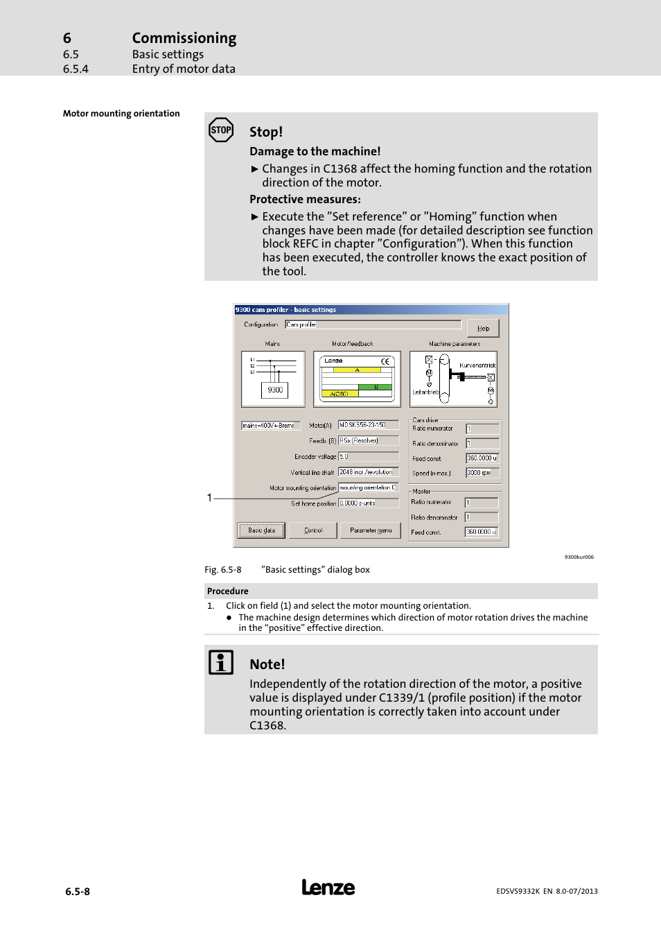 Commissioning | Lenze EVS9332xK User Manual | Page 180 / 467