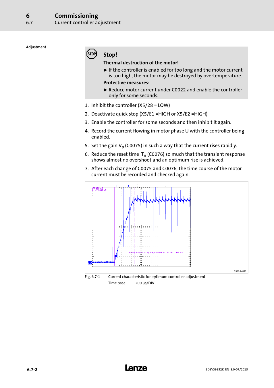 Commissioning | Lenze EVS9332xK User Manual | Page 198 / 467