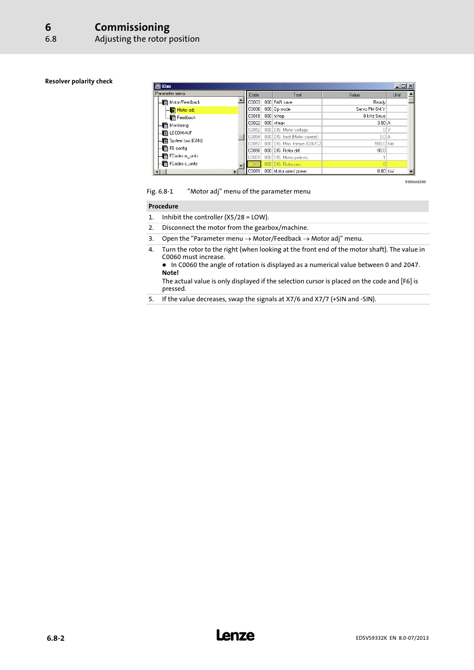 Commissioning | Lenze EVS9332xK User Manual | Page 202 / 467