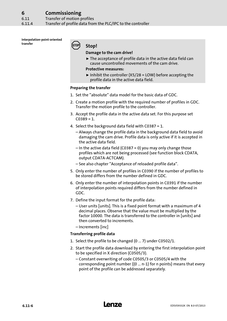 Commissioning | Lenze EVS9332xK User Manual | Page 222 / 467