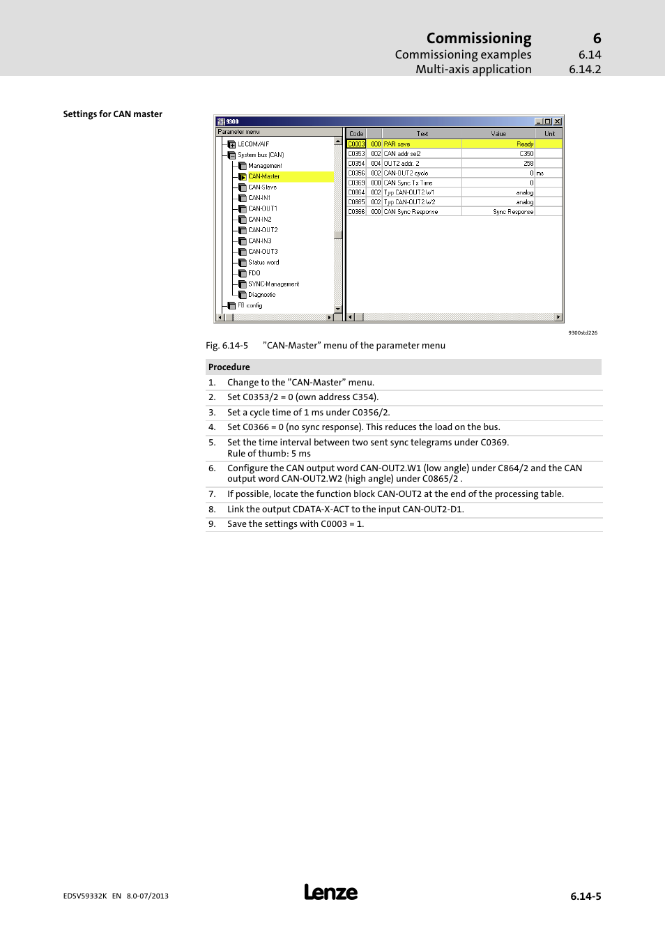 Commissioning | Lenze EVS9332xK User Manual | Page 235 / 467