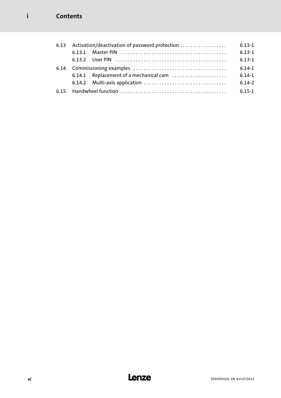 Contents i | Lenze EVS9332xK User Manual | Page 8 / 467