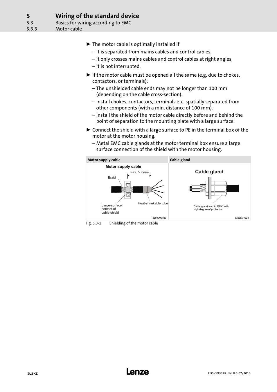 Wiring of the standard device | Lenze EVS9332xK User Manual | Page 92 / 467