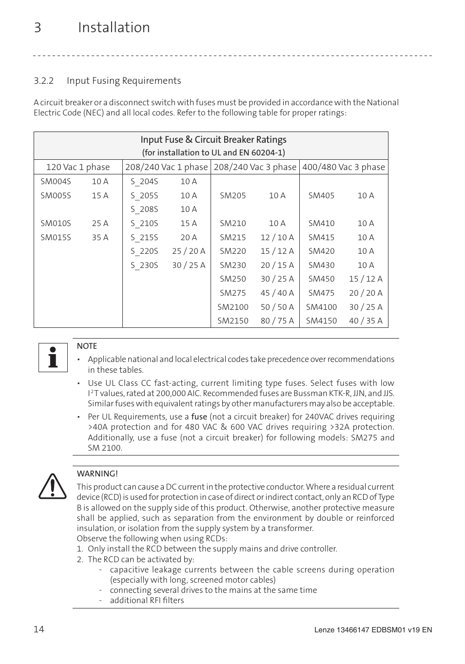 3 installation | Lenze SL User Manual | Page 14 / 52