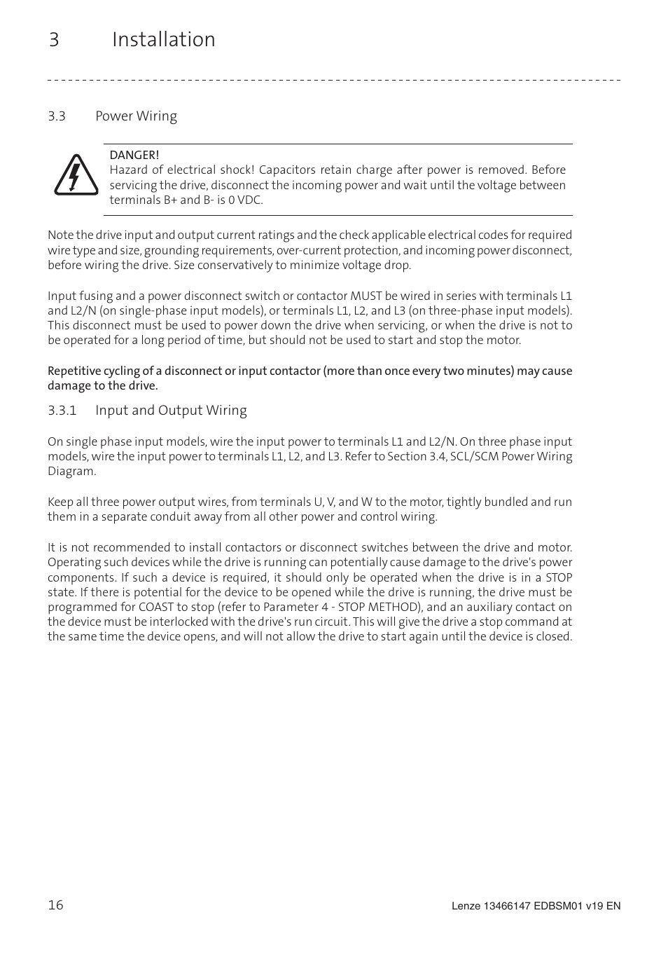 3 installation | Lenze SL User Manual | Page 16 / 52