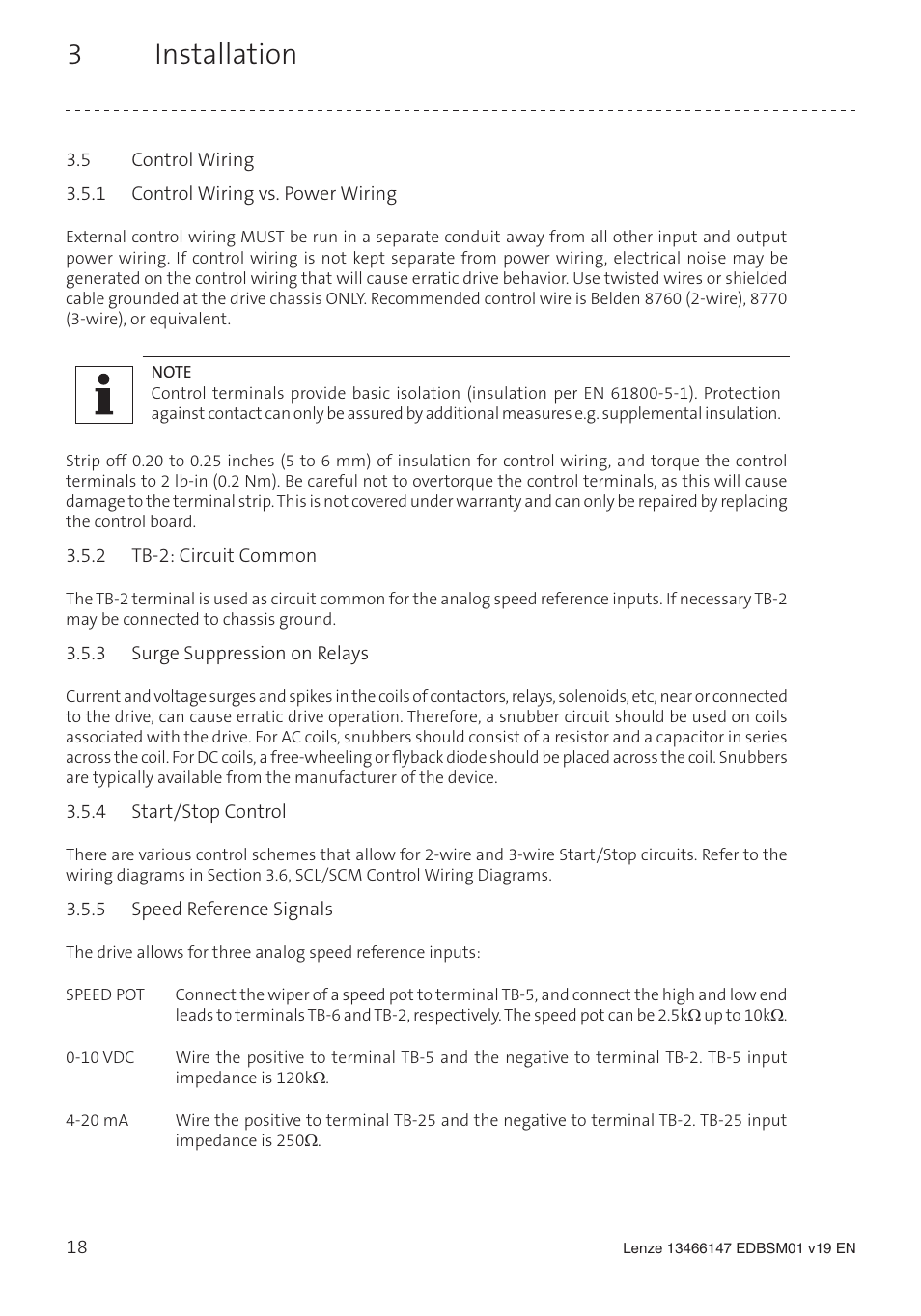 3 installation | Lenze SL User Manual | Page 18 / 52