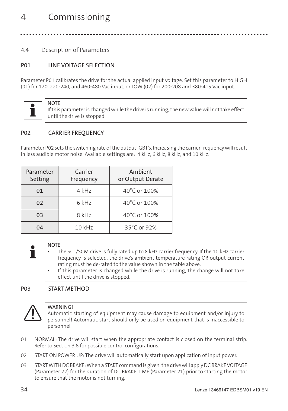 4 commissioning | Lenze SL User Manual | Page 34 / 52