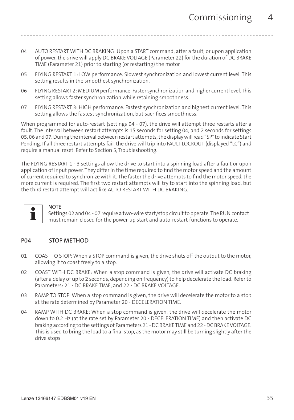 Commissioning 4 | Lenze SL User Manual | Page 35 / 52