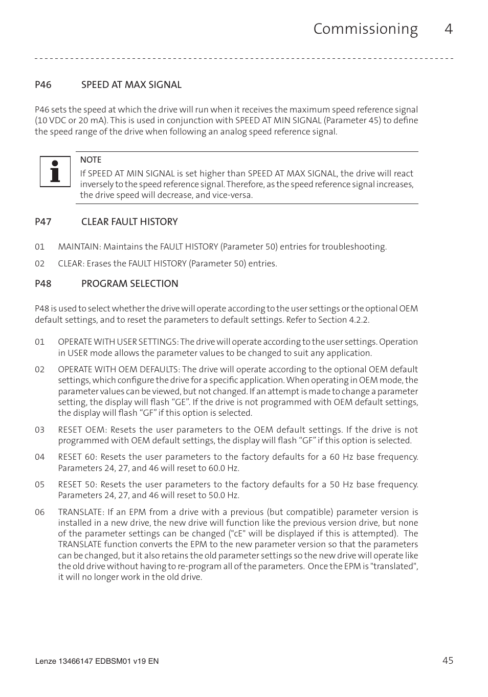 Commissioning 4 | Lenze SL User Manual | Page 45 / 52