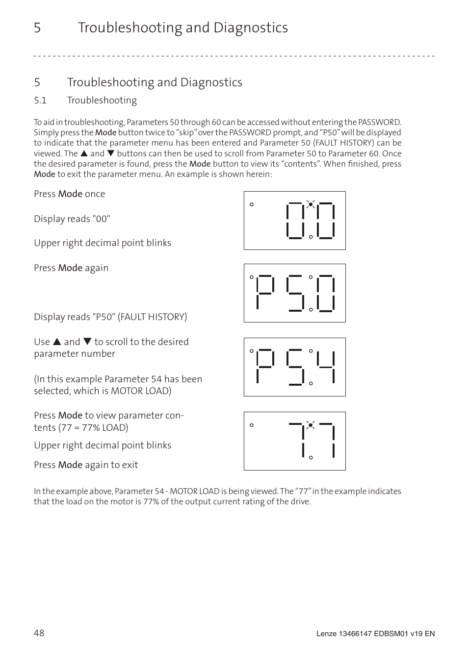 5troubleshooting and diagnostics | Lenze SL User Manual | Page 48 / 52