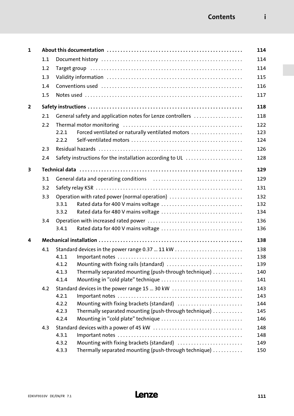 Lenze EVF9333 User Manual | Page 111 / 324