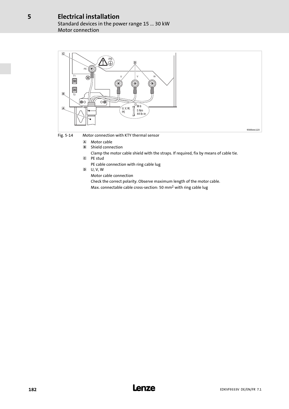 Electrical installation | Lenze EVF9333 User Manual | Page 182 / 324