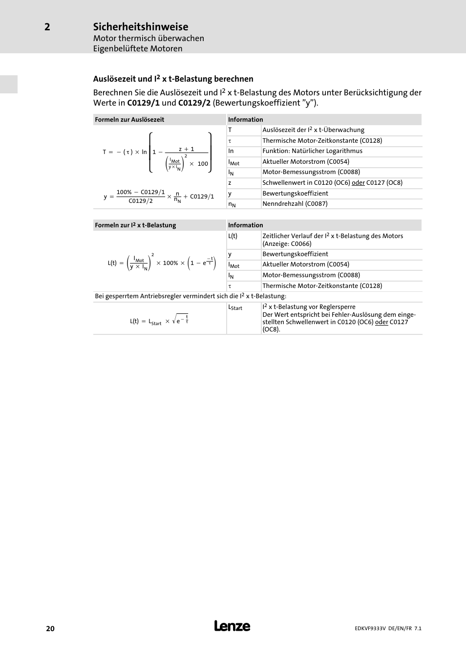 Ȧȧ ȡ ȣ, Ȧȧ ȣ ȥ, Sicherheitshinweise | Lenze EVF9333 User Manual | Page 20 / 324