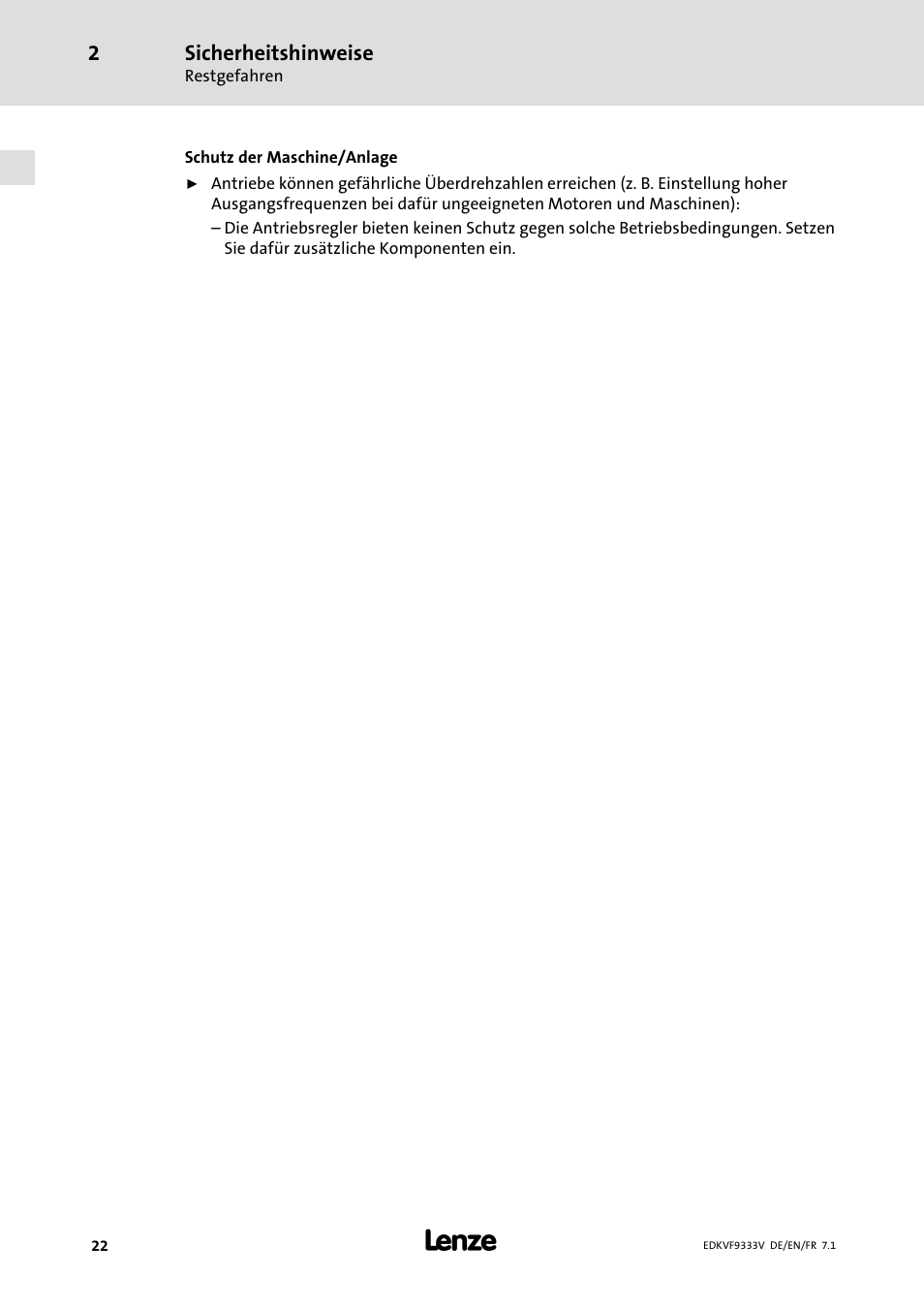 Lenze EVF9333 User Manual | Page 22 / 324