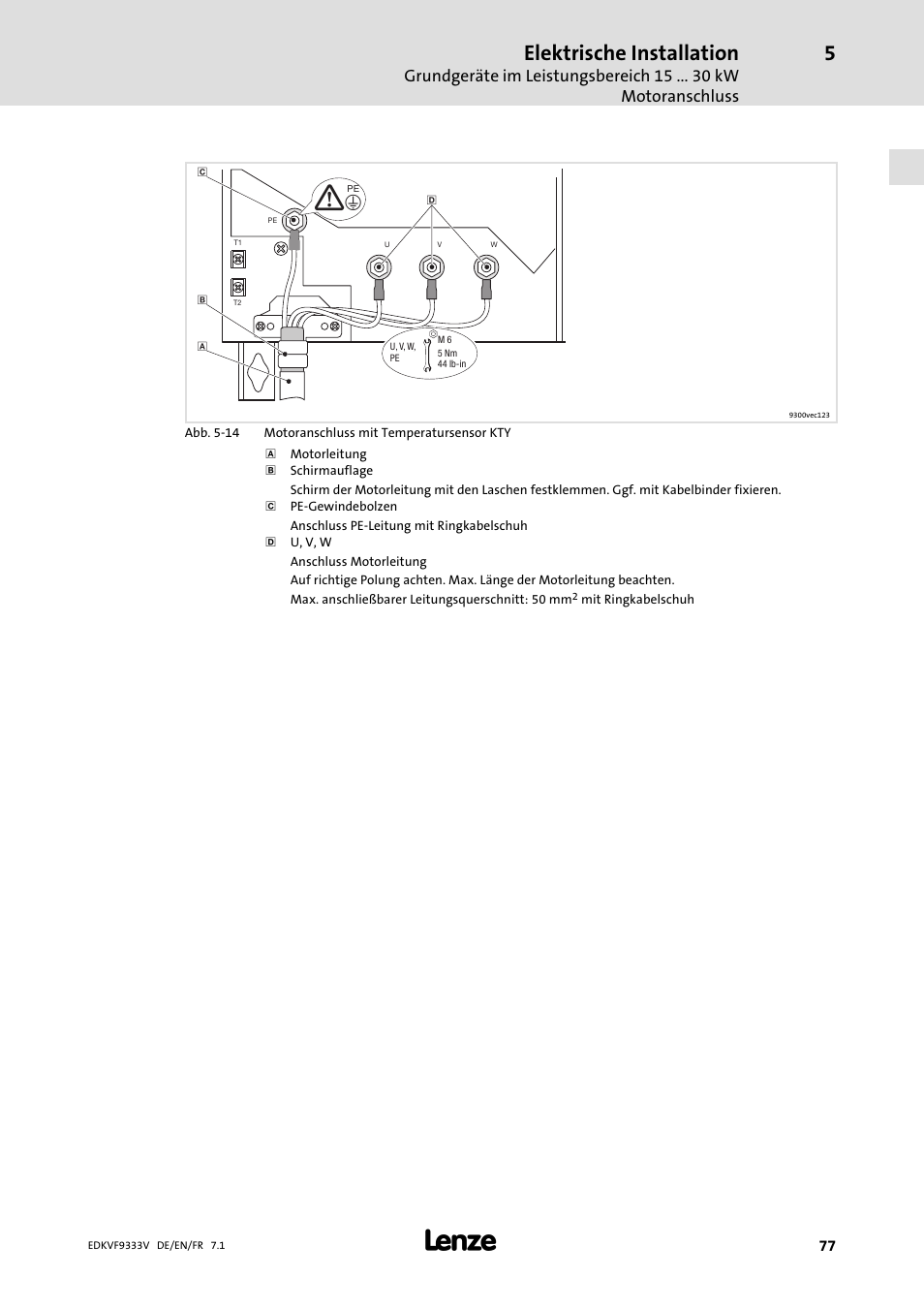 Elektrische installation | Lenze EVF9333 User Manual | Page 77 / 324