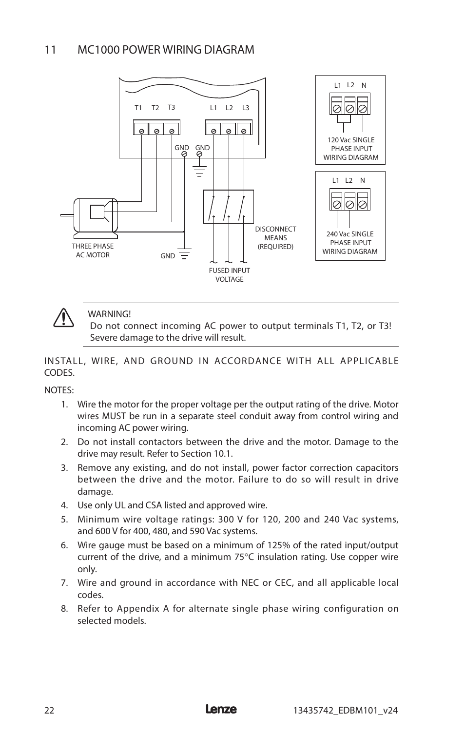 Lenze MC1000 Series User Manual | Page 26 / 84