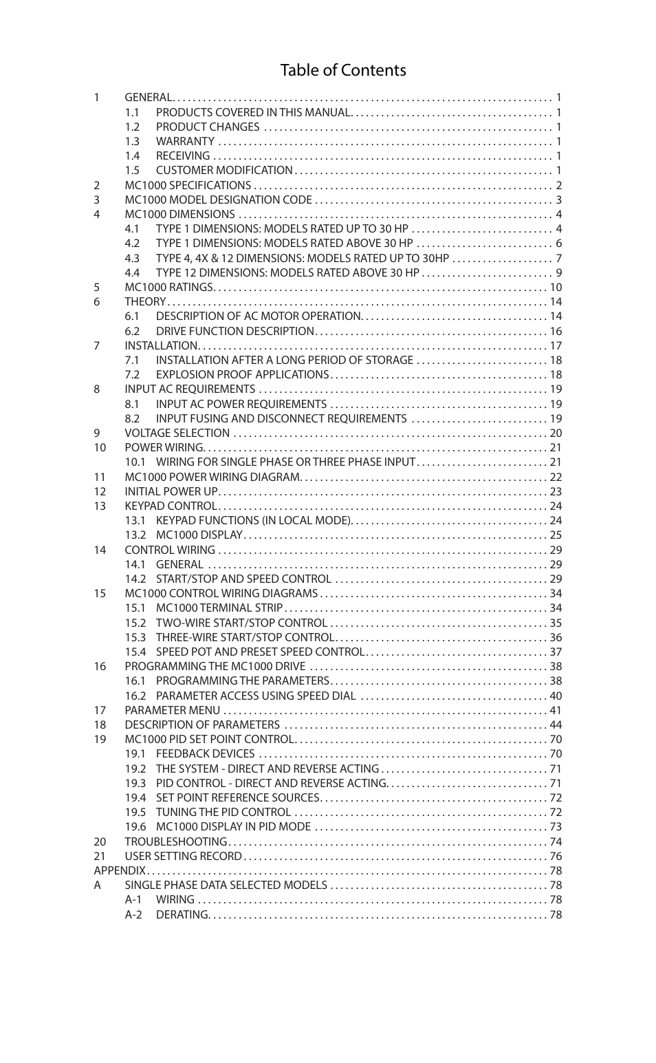 Lenze MC1000 Series User Manual | Page 3 / 84