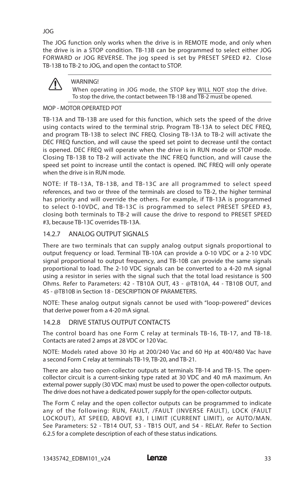Lenze MC1000 Series User Manual | Page 37 / 84