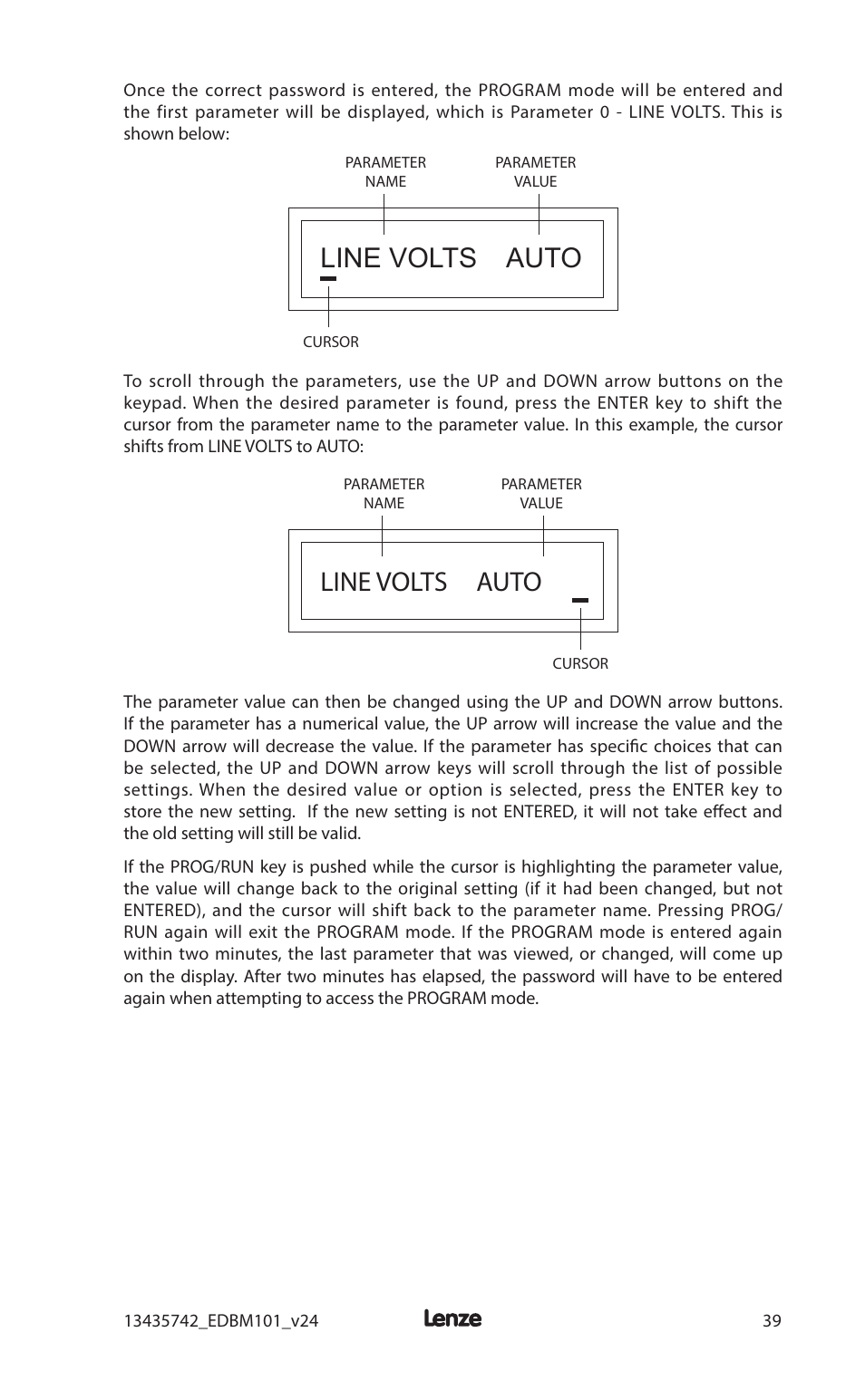 Line volts auto | Lenze MC1000 Series User Manual | Page 43 / 84