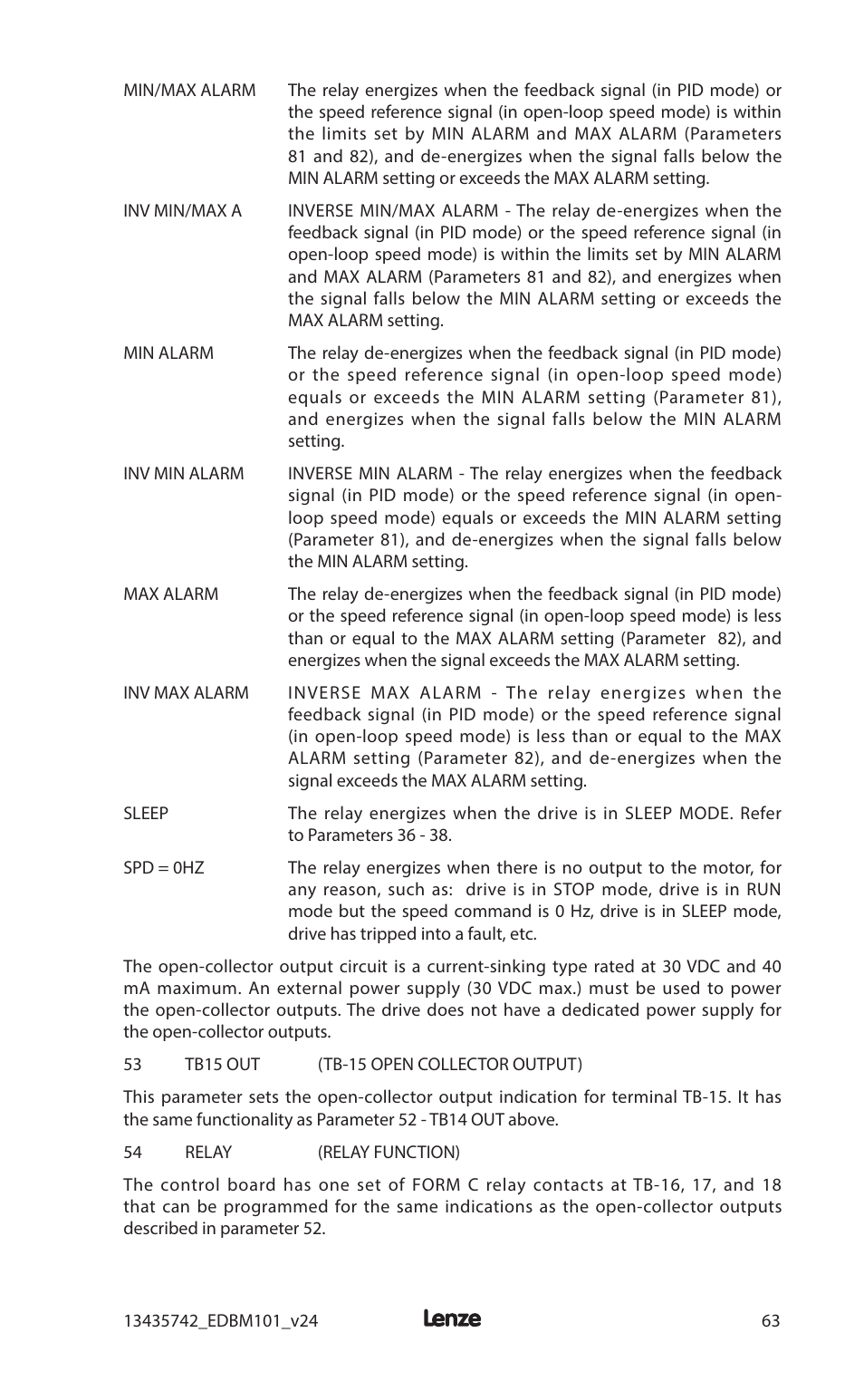 Lenze MC1000 Series User Manual | Page 67 / 84