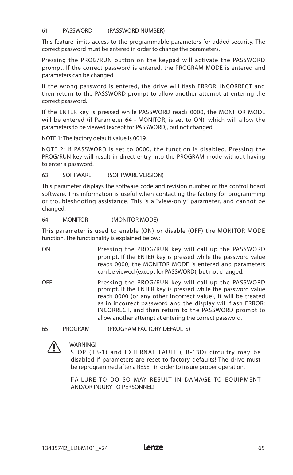 Lenze MC1000 Series User Manual | Page 69 / 84