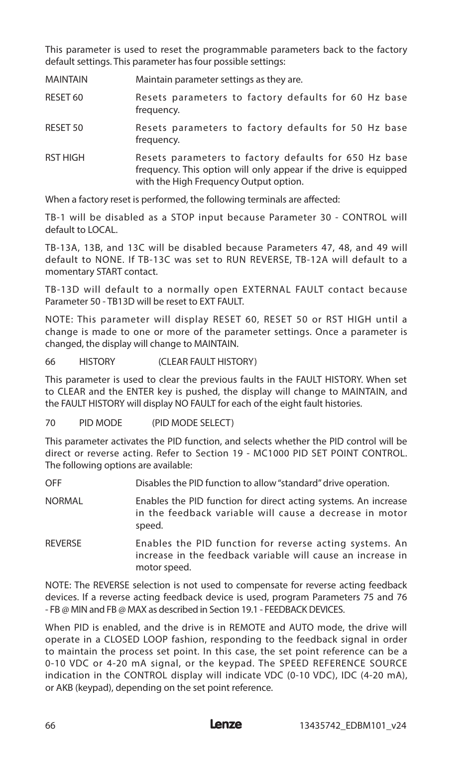 Lenze MC1000 Series User Manual | Page 70 / 84